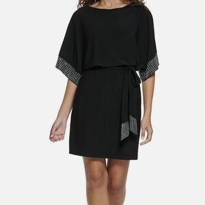 NWT Jessica Howard Womens Black Sequined Lined Dress 10 Petite or 10P